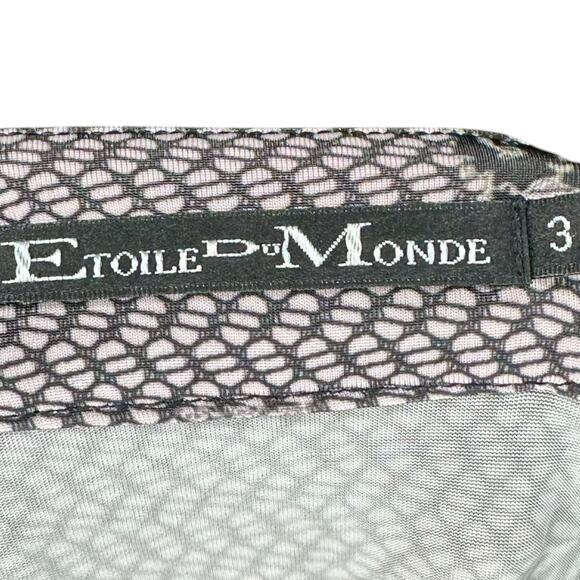 ETOILE DU MONDE Piped Lace Bodycon Sheath Midi Dress French EDM Stretch Size 3 - Picture 6 of 6